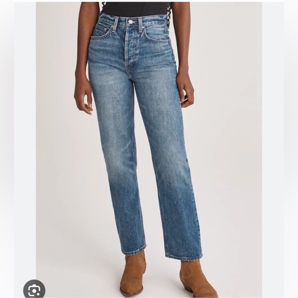 Denim Forum Denim - Denim Forum Blue the Joni High Rise Loose 29L Button Fly size 23